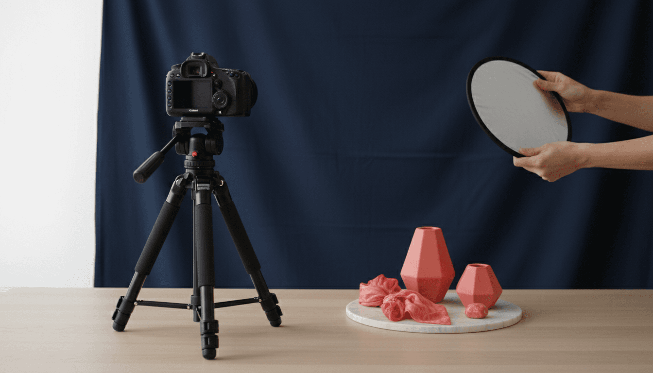 Commercial photography setup in studio