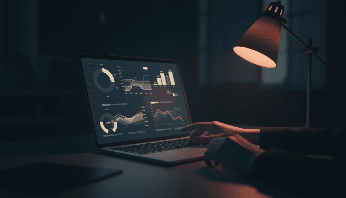 SEO analytics dashboard on laptop